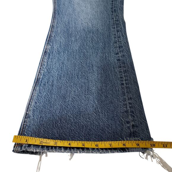 American Eagle Womens 90s Flare Jeans Size 10 High Rise Distressed Pockets Hem - Picture 14 of 14